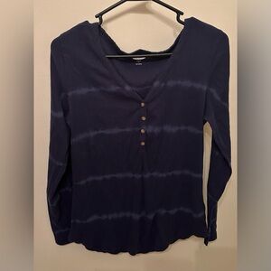 Old Navy Dark Blue Tie-Dye Long Sleeve Top